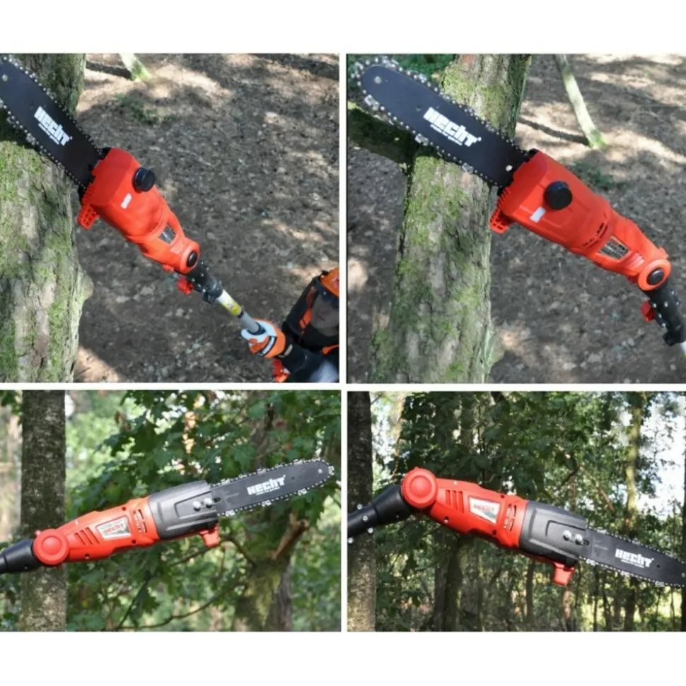 HECHT - H 971 w scie a ébrancher tronçonneuse avec manche télescopique 2,80m et tête de coupe rotative