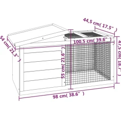 HELLOSHOP26 - Clapier 100,5 x 54 x 55 cm bois de pin massif gris
