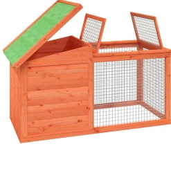 HELLOSHOP26 - Clapier 100,5 x 54 x 55 cm bois de pin massif marron