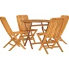 HELLOSHOP26 - Ensemble à dîner salon de jardin meuble d'extérieur 5 pièces bois de teck massif