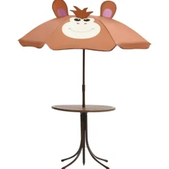 HELLOSHOP26 - Jeu de bistro avec parasol pour enfants 3 pièces marron