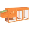 HELLOSHOP26 - Poulailler enclos cage poules 204 x 50 x 84 cm bois massif de pin marron