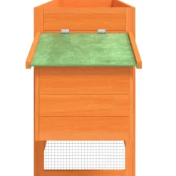 HELLOSHOP26 - Poulailler enclos cage poules 204 x 50 x 84 cm bois massif de pin marron