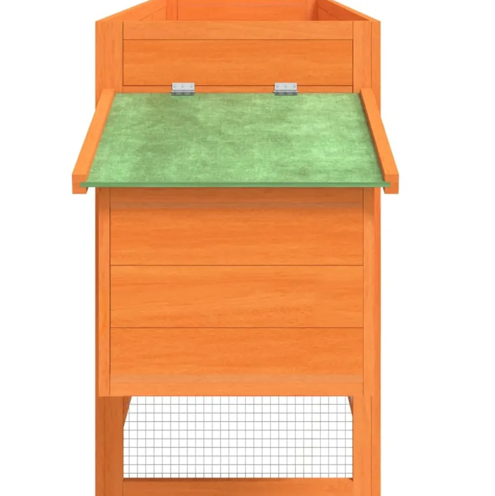 HELLOSHOP26 - Poulailler enclos cage poules 204 x 50 x 84 cm bois massif de pin marron