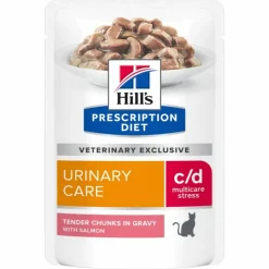 HILL'S - Patee chat adult prescription diets c/d urinary stress saumon (sachet) - hill's 12*85 g