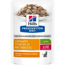 HILL'S - Patee chat adult prescription diets c/d urinary stress + metabolic (sachet) - hill's 12*85 g