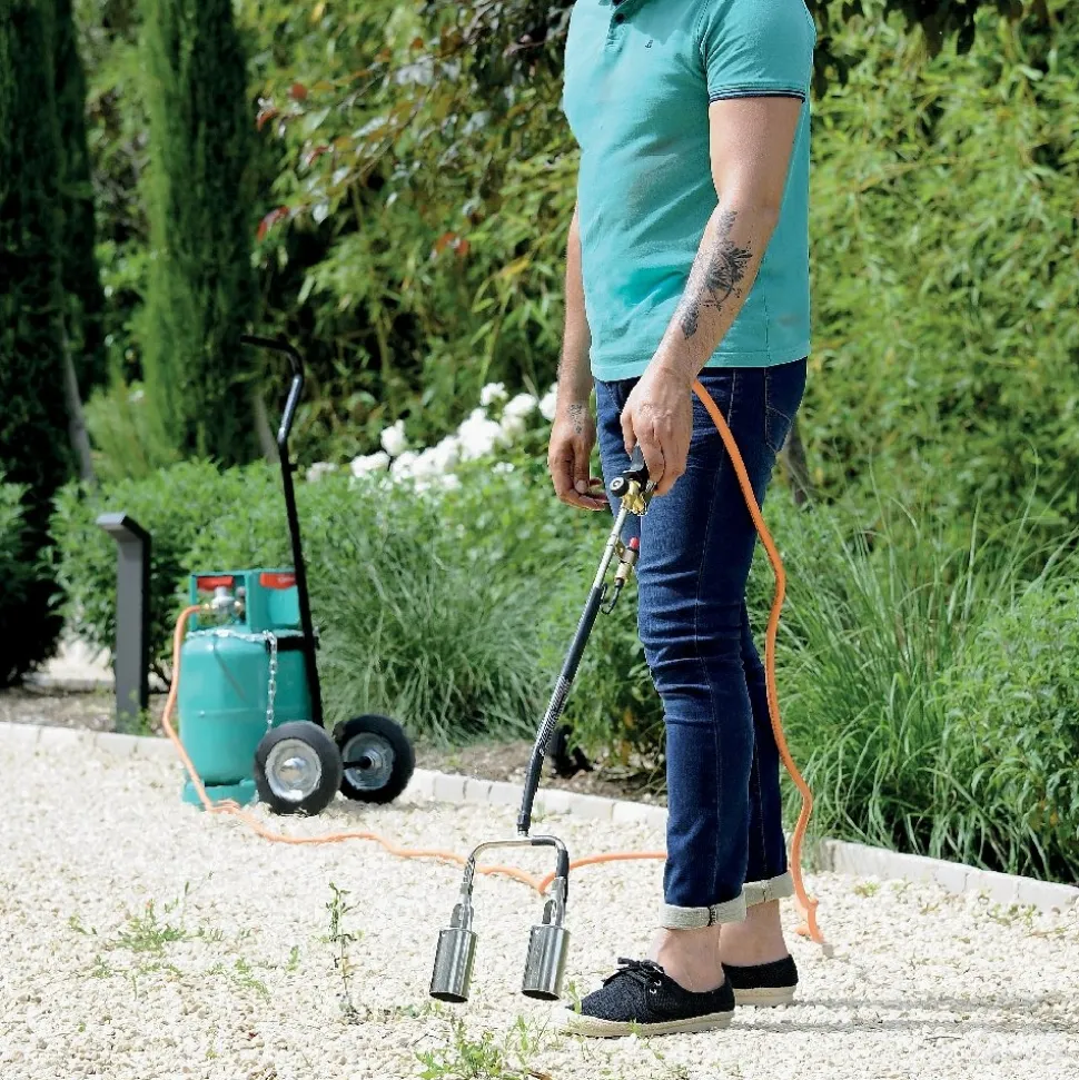 HOZELOCK - Désherbeur thermique à gaz 2 brûleurs en métal et plastique