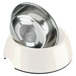 HUNTER - Mangeoire pour chiens mélamine acier inoxydable blanc 350 ml (NULL,5 x 18,5 x 9,5 cm)