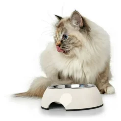 HUNTER - Mangeoire pour chiens mélamine acier inoxydable blanc 350 ml (NULL,5 x 18,5 x 9,5 cm)