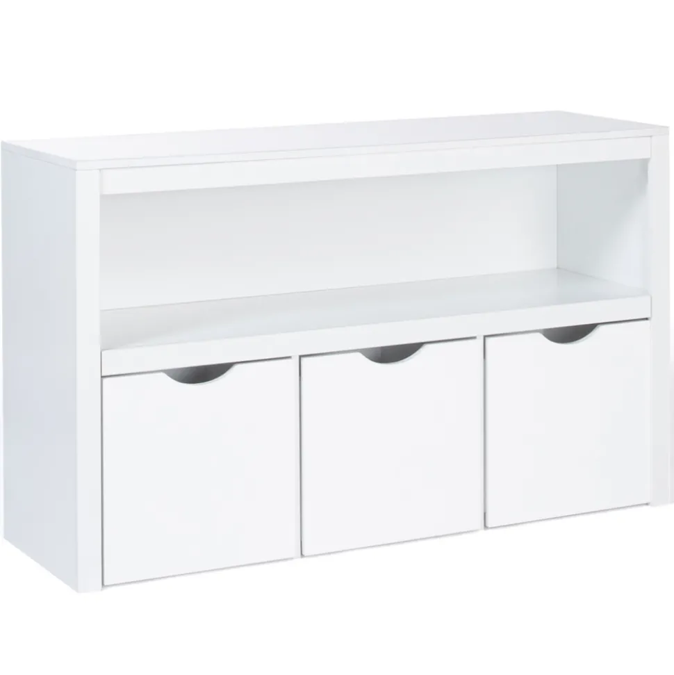 IDMARKET - Meuble de rangement enfant mana en bois blanc 3 tiroirs cubes sur roulettes