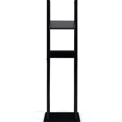 IDMARKET - Range bûches vertical acier noir avec 2 étagères h.112 cm pour cheminée