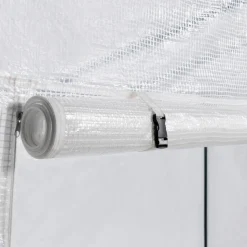 IDMARKET - Serre de jardin blanche toutes saisons avec fenêtre et porte zippée