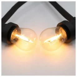 ILLUPRO - Guirlande guinguette extérieur 10m 10 ampoules led filament 1w e27 blanc chaud plastique ip65