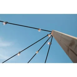 ILLUPRO - Guirlande guinguette extérieur 10m 10 ampoules led filament 1w e27 blanc chaud plastique ip65