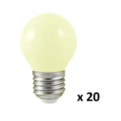 ILLUPRO - Guirlande guinguette extérieur 10m 20 ampoules led blanc chaud e27 1w câble noir extensible