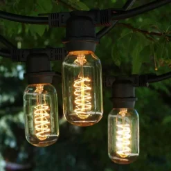 ILLUPRO - Guirlande guinguette vintage 10m dimmable 10 ampoules spirales filaments blanc très chaud t45 connectable