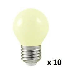 ILLUPRO - Guirlande guinguette 10m et 10 ampoules led e27 blanc chaud câble noir extensible