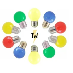 ILLUPRO - Guirlande guinguette extérieur multicolore ip65 10m 20 ampoules e27 professionnelle