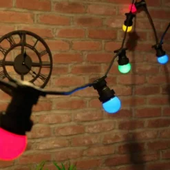 ILLUPRO - Guirlande lumineuse guinguette 10 mètres 10 ampoules multicolores led e27 extérieur extensible
