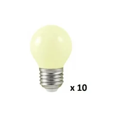 ILLUPRO - Lot de 10 ampoules 1w led blanc chaud guinguette e27 g45 plastique professionnelle