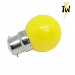 ILLUPRO - Lot de 10 ampoules guinguette b22 1w multicolores et blanc chaud led à baïonnettes plastique professionnelle