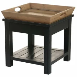 INTERIOR'S - Bout de canapé 1 tiroir bois bleu - rivages interior's