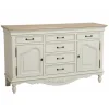 INTERIOR'S - Buffet bas 2 portes 6 tiroirs mdf blanc - romance interior's