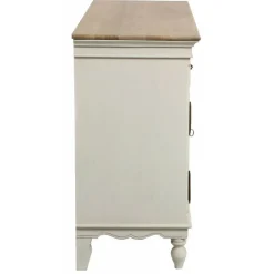 INTERIOR'S - Buffet bas 2 portes 6 tiroirs mdf blanc - romance interior's