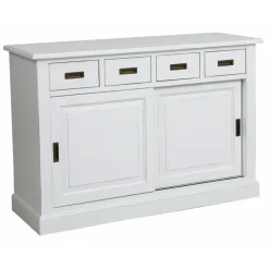 INTERIOR'S - Buffet bas 2 portes 4 tiroirs supérieurs mdf blanc - rhode island interior's