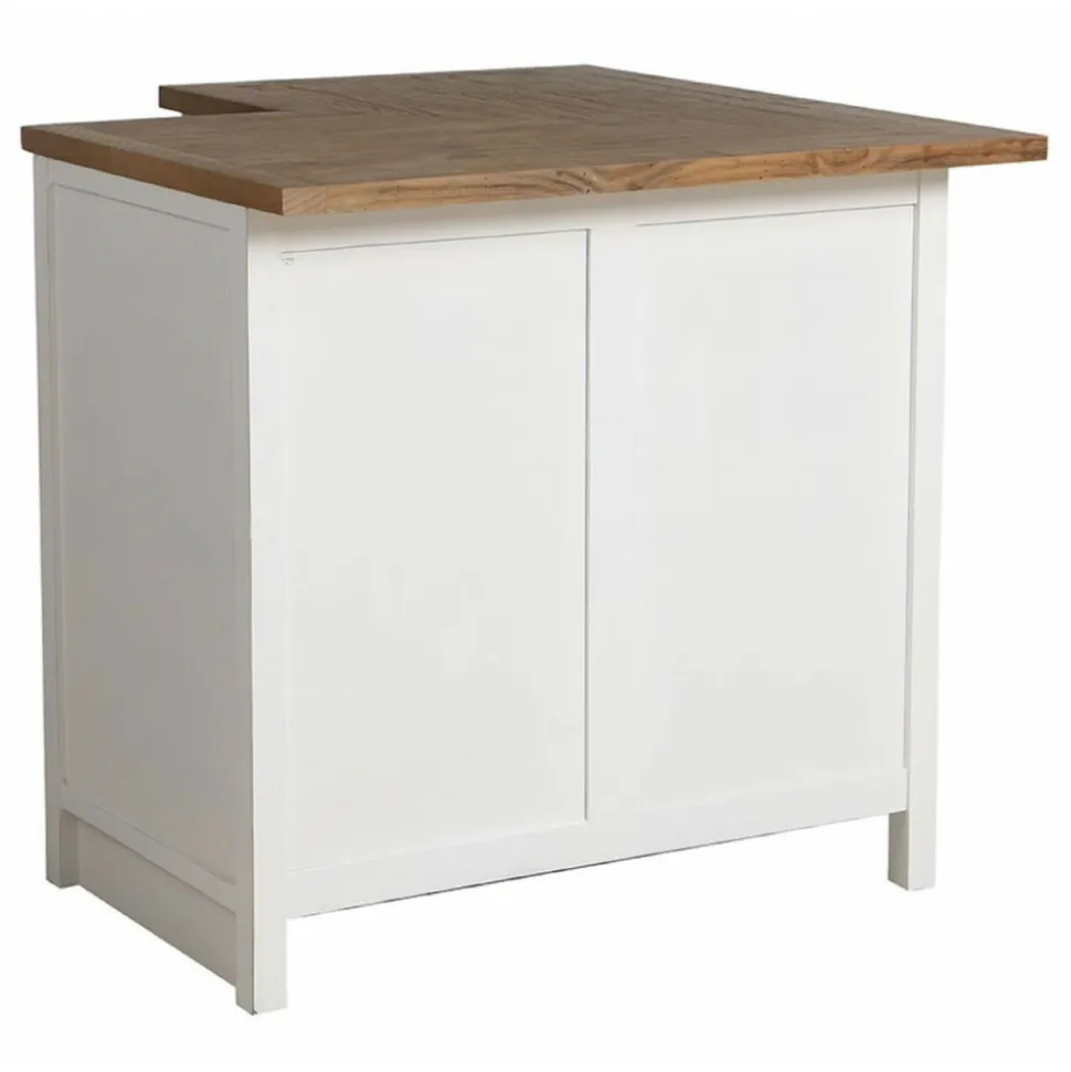 INTERIOR'S - Meuble de cuisine bas d'angle bois blanc - rivages interior's