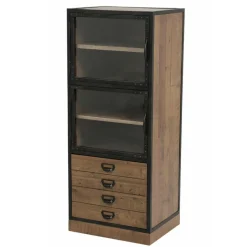 INTERIOR'S - Meuble de rangement 3 portes bois marron - manufacture interior's