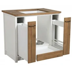 INTERIOR'S - Meuble pour four et plaque bois blanc - rivages interior's