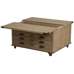 INTERIOR'S - Table basse coffre bois beige - livingstone interior's