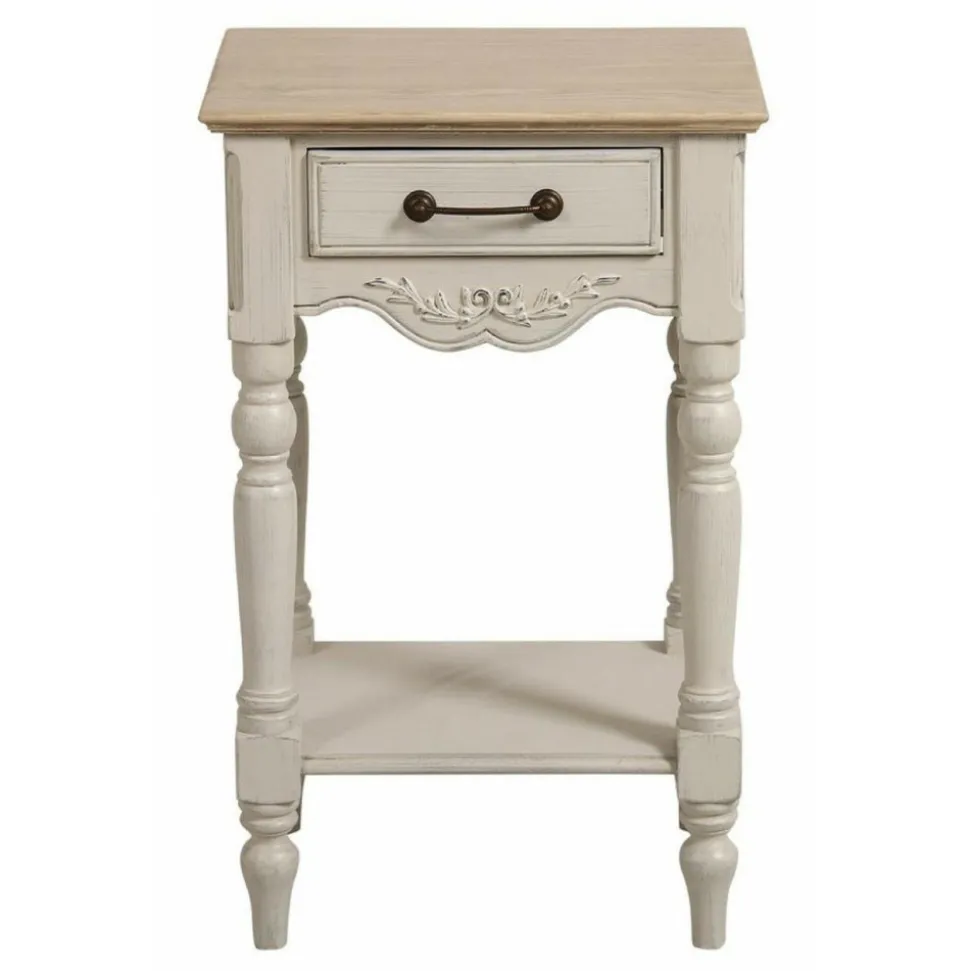 INTERIOR'S - Table de chevet 1 tiroir mdf blanc - romance interior's
