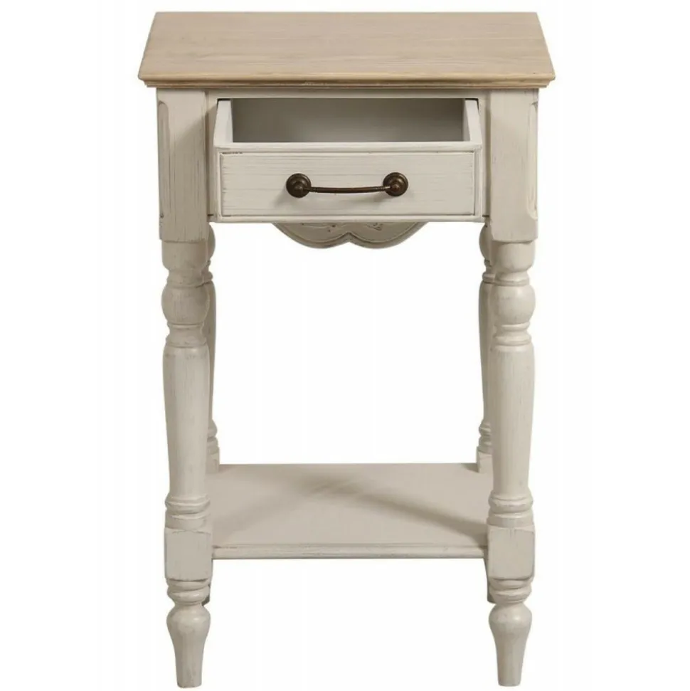 INTERIOR'S - Table de chevet 1 tiroir mdf blanc - romance interior's
