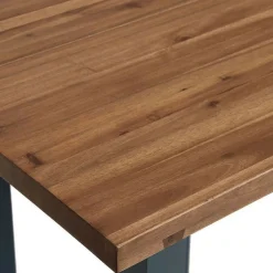 INTERIOR'S - Table repas haute carrée bois bleu - brocante interior's