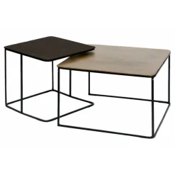 INTERIOR'S - Tables basses gigognes (set de 2 pièces) fer gris - factory interior's