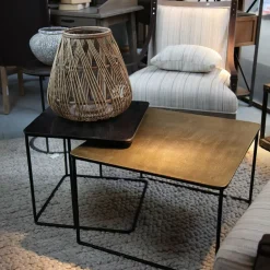 INTERIOR'S - Tables basses gigognes (set de 2 pièces) fer gris - factory interior's