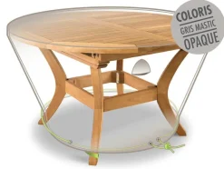 JARDILINE - Housse de protection cover line pour table ronde 6 personnes - ø 120 x 50 cm