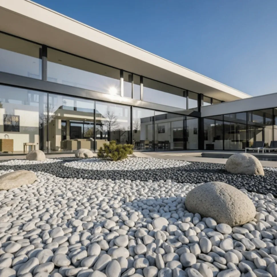 JARDINEX - Galet marbre blanc 40/60 mm- big bag 1t (10 m²) - blanc