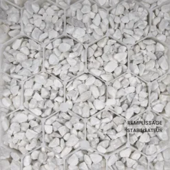JARDINEX - Gravier concassé marbre blanc 9/12 mm - big bag 1t (16 m²) - blanc
