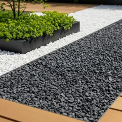 JARDINEX - Gravier concassé calcaire noir 6/14 mm - big bag 1t (16 m²) - noir