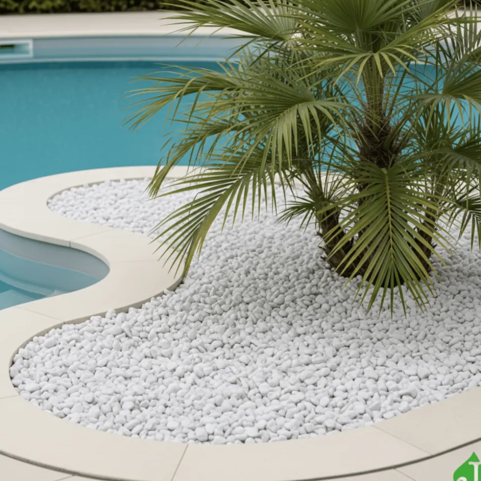 JARDINEX - Gravier roulé marbre blanc carrare 15/25 mm - big bag 1t (16 m²) - blanc