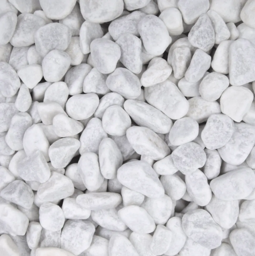 JARDINEX - Gravier roulé marbre blanc carrare 15/25 mm - big bag 1t (16 m²) - blanc