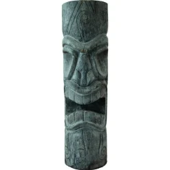 JARDINEX - Statue tiki totem mauri cendré 100 cm - gris 100 cm