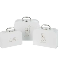 J-LINE - Set de 3 valises naissance en carton blanc 25x20x10 cm