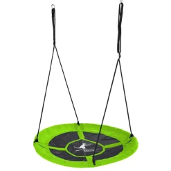 KANGUI - Balançoire ronde nid d'oiseau rond ø100cm - vert - charge 150kg maxi