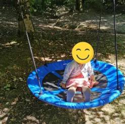 KANGUI - Balançoire ronde nid d'oiseau rond ø100cm - vert - charge 150kg maxi