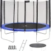 KANGUI - Trampoline rond bleu ø430cm avec filet, échelle, bâche et kit ancrage