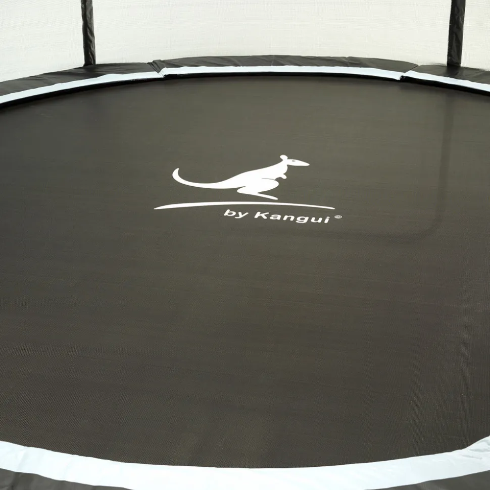KANGUI - Trampoline rond bleu ø430cm avec filet, échelle, bâche et kit ancrage